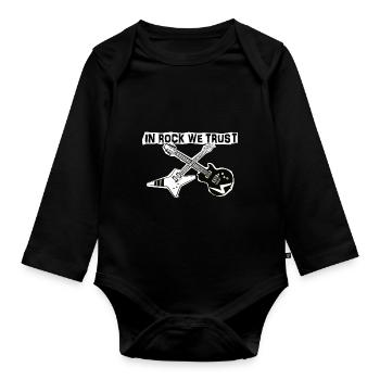 In Rock vertrauen wir - Baby Bio-Langarm-Body - Schwarz - Vorne