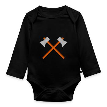 Axt - Baby Bio-Langarm-Body - Schwarz - Vorne