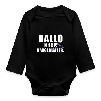 Hängegleiter - Baby Bio-Langarm-Body - Schwarz - Vorne