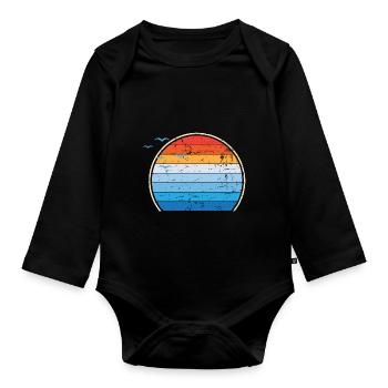 Sunset III - Baby Bio-Langarm-Body - Schwarz - Vorne