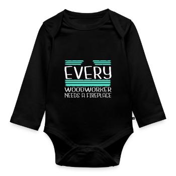 carpentry funny carpenter quotes tree feller - Baby Bio-Langarm-Body - Schwarz - Vorne