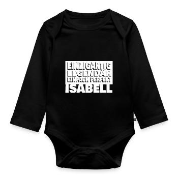 Isabell - Baby Bio-Langarm-Body - Schwarz - Vorne