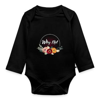 Why not Feminist - Organic Longsleeve Baby Bodysuit - black - Front