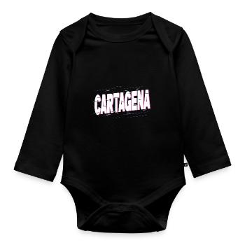 Cartagena Spanien Stadt Schrift Urlaub Liebe - Baby Bio-Langarm-Body - Schwarz - Vorne