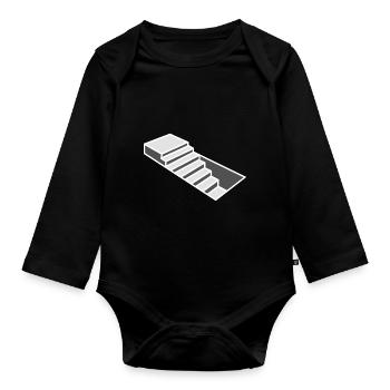 Ladder Illusion - Baby Bio-Langarm-Body - Schwarz - Vorne