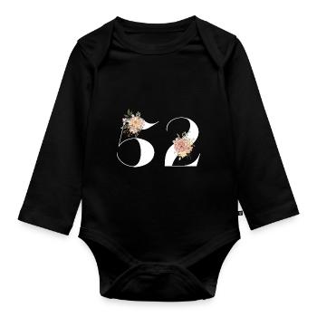 52nd Anniversary Flowers (Gift of 52 years) - Organic Longsleeve Baby Bodysuit - black - Front