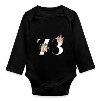 Blumen zum 73. Jahrestag (Geschenk von 73 Jahren) - Baby Bio-Langarm-Body - Schwarz - Vorne