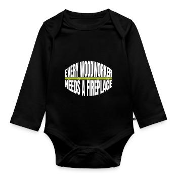 statement blogger carpenter jokes forestry - Baby Bio-Langarm-Body - Schwarz - Vorne