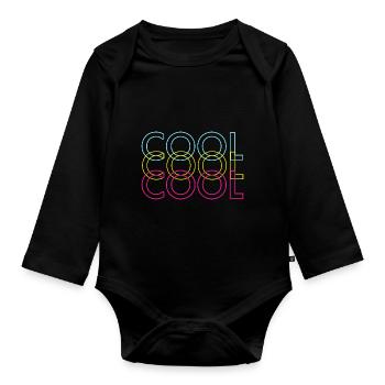 COOL - Organic Longsleeve Baby Bodysuit - black - Front