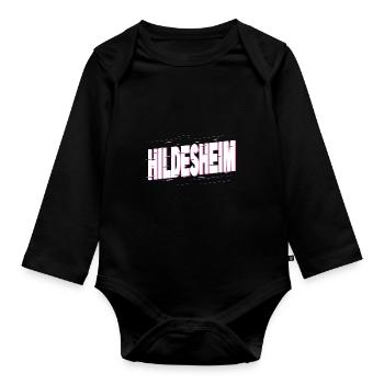 Hildesheim Deutschland Stadt Schrift Heimat Liebe - Baby Bio-Langarm-Body - Schwarz - Vorne