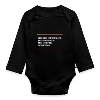 Wenn ich ein System installiere - Baby Bio-Langarm-Body - Schwarz - Vorne