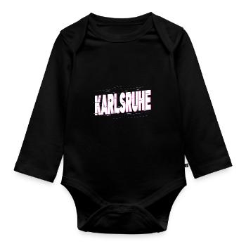 Karlsruhe Allemagne City Font Accueil Amour - Body Bébé bio manches longues - noir - Devant