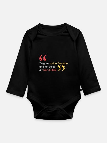 Zeig mir deine Freunde - Baby Bio-Langarm-Body - Schwarz