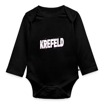 Krefeld Germany City Font Home Love - Organic Longsleeve Baby Bodysuit - black - Front