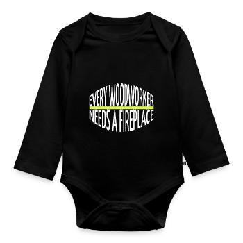 carpenter baby and toddler shirts sayings - Baby Bio-Langarm-Body - Schwarz - Vorne