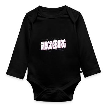 Magdebourg Allemagne City Font Accueil Amour - Body Bébé bio manches longues - noir - Devant