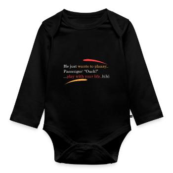 Er will nur spielen... - Baby Bio-Langarm-Body - Schwarz - Vorne
