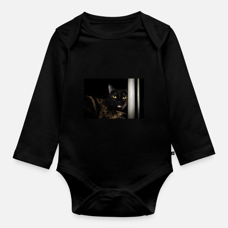 le chat noir - Body Bébé bio manches longues - noir