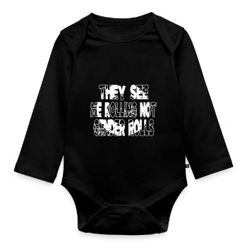 Blagues geek cite Barber Hair Obama - Body Bébé bio manches longues - noir - Devant