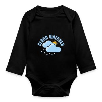 Cloud Watcher Meteorology Weather - Baby Bio-Langarm-Body - Schwarz - Vorne