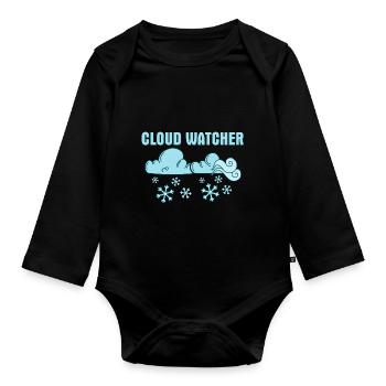 Cloud Watcher Meteorologist Storm - Baby Bio-Langarm-Body - Schwarz - Vorne