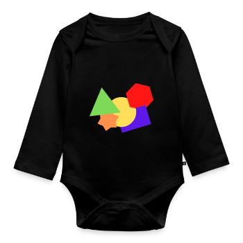 Formen bunt - Baby Bio-Langarm-Body - Schwarz - Vorne