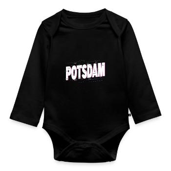 Potsdam Deutschland Stadt Schrift Heimat Liebe - Baby Bio-Langarm-Body - Schwarz - Vorne