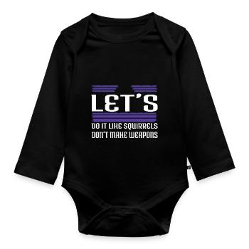 Cadeau Funky Enfant Anti Guerre Anniversaire Cadeau Idée - Body Bébé bio manches longues - noir - Devant