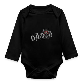 devil satan demon horns hell Demon inside - Organic Longsleeve Baby Bodysuit - black - Front