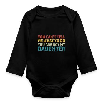 Vater, Vater, Vater Geschenk - Baby Bio-Langarm-Body - Schwarz - Vorne