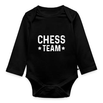 Chess Team - Organic Longsleeve Baby Bodysuit - black - Front