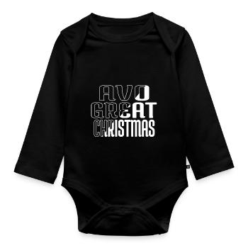 Dino Christmas Vacation Animal Joke Sayings Quote - Organic Longsleeve Baby Bodysuit - black - Front