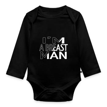 birthday present bubaprints christmas funny gym - Organic Longsleeve Baby Bodysuit - black - Front