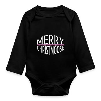 statement christmas tree bday christmas beards - Baby Bio-Langarm-Body - Schwarz - Vorne