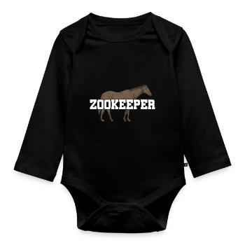 Retro Graphic Animal Keeper Zoo Keeper Animal Love - Baby Bio-Langarm-Body - Schwarz - Vorne