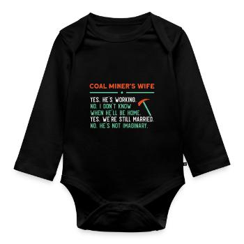 Mine Minenarbeiter - Baby Bio-Langarm-Body - Schwarz - Vorne