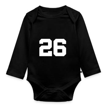 Anzahl 26 - Baby Bio-Langarm-Body - Schwarz - Vorne