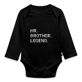 Human Resources HR Brother Legend - Organic Longsleeve Baby Bodysuit - black - Front