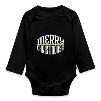Dinosaur Moon Cheese Bodybuilder Animal Tshirt - Body Bébé bio manches longues - noir - Devant