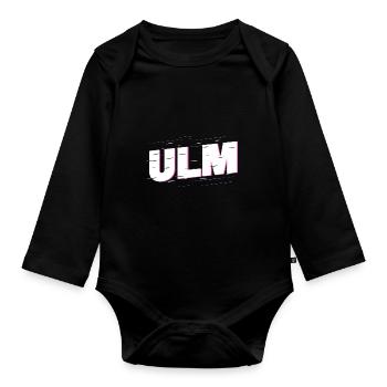 Ulm Deutschland Stadt Schrift Heimat Liebe - Baby Bio-Langarm-Body - Schwarz - Vorne