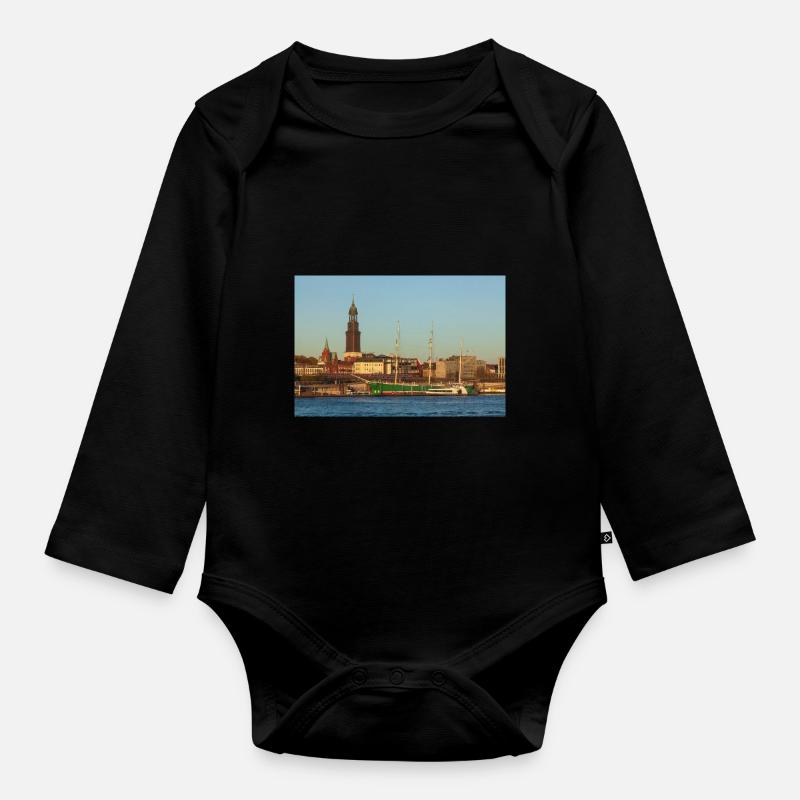 Elbe - Baby Bio-Langarm-Body - Schwarz