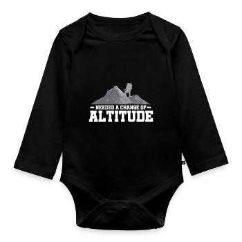 Needed A Change Of Altitude Hinking Mountaineering - Baby Bio-Langarm-Body - Schwarz - Vorne