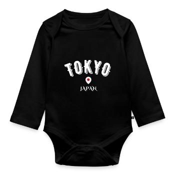 Tokio Japan - Baby Bio-Langarm-Body - Schwarz - Vorne