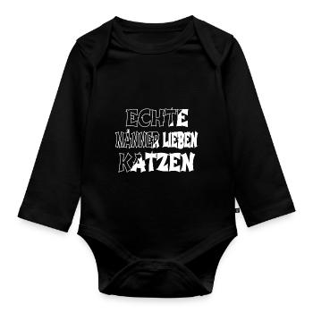 großkatze meerkatze humor geburtstag lustig - Baby Bio-Langarm-Body - Schwarz - Vorne