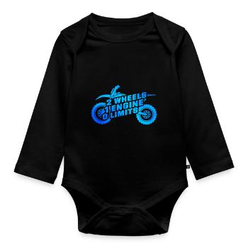 2 Wheels 1 Enginee 0 Limits Dirt Biker Motorcycle - Baby Bio-Langarm-Body - Schwarz - Vorne