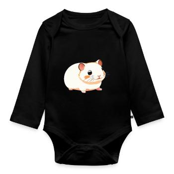 Mignon Dessin Animé Hamster Love Pet 11 - Body Bébé bio manches longues - noir - Devant