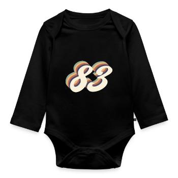 Jahrgang zum 83-jährigen Jubiläum - Baby Bio-Langarm-Body - Schwarz - Vorne
