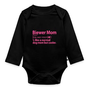 Biewer Yorkshire Terrier Maman Maman Maîtresse Disant - Body Bébé bio manches longues - noir - Devant