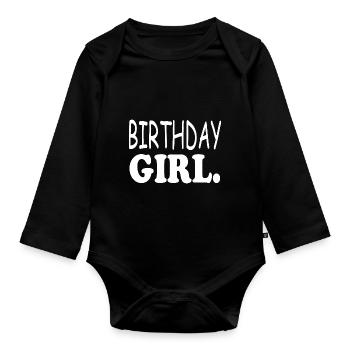 fille d’anniversaire - Body Bébé bio manches longues - noir - Devant