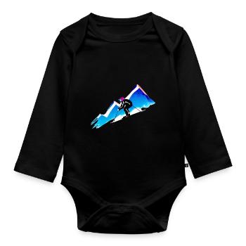 Ski Ski Tenue de ski Ski Design Skifahrer - Body Bébé bio manches longues - noir - Devant